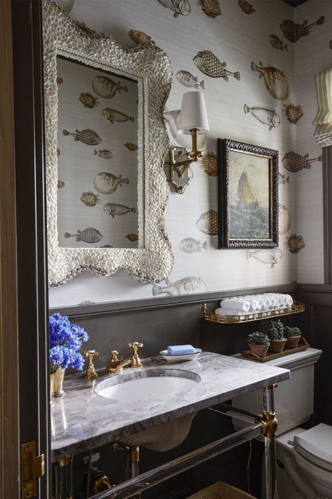 bathrooms with wallpaper