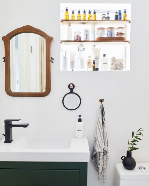 Bathroom Storage And Organization Ideas, Wall Mounted Bathroom Vanity And Accessory Shelf For Makeup Toiletries