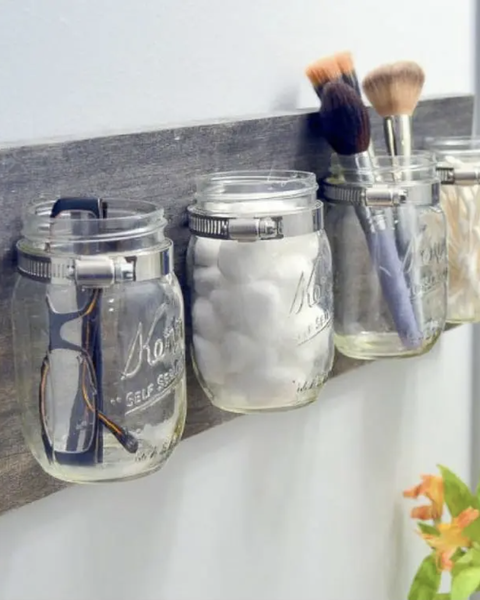 bathroom organization ideas diy mason jar holders
