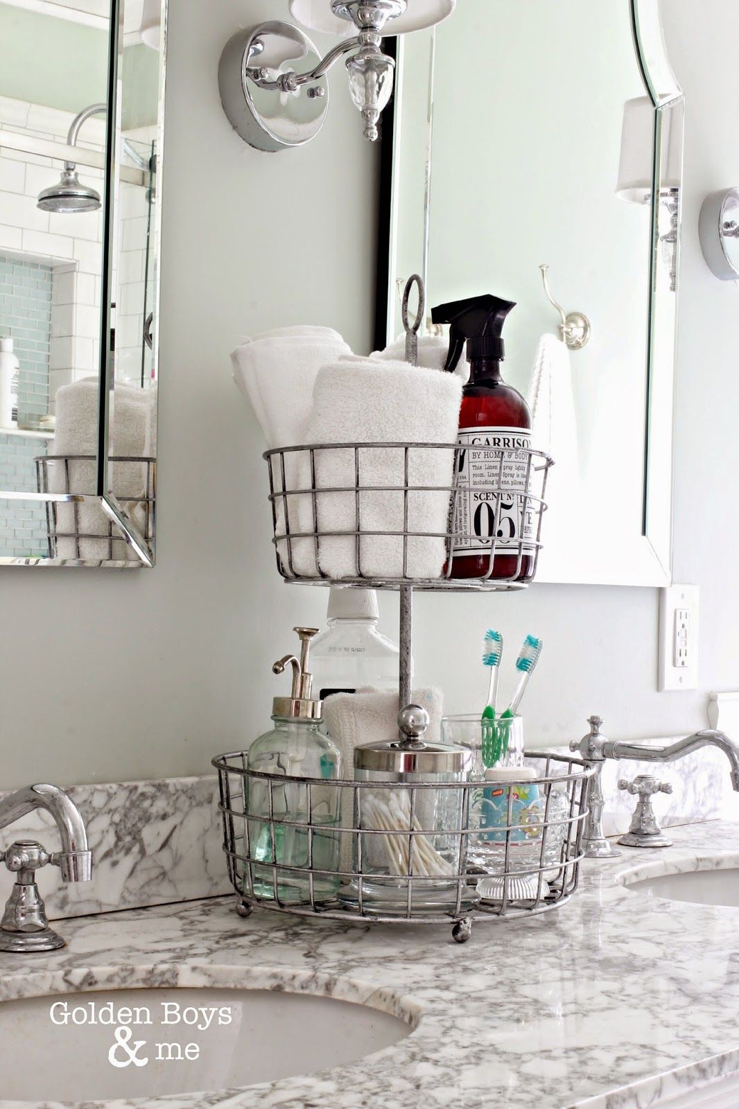 bathroom counter shelf