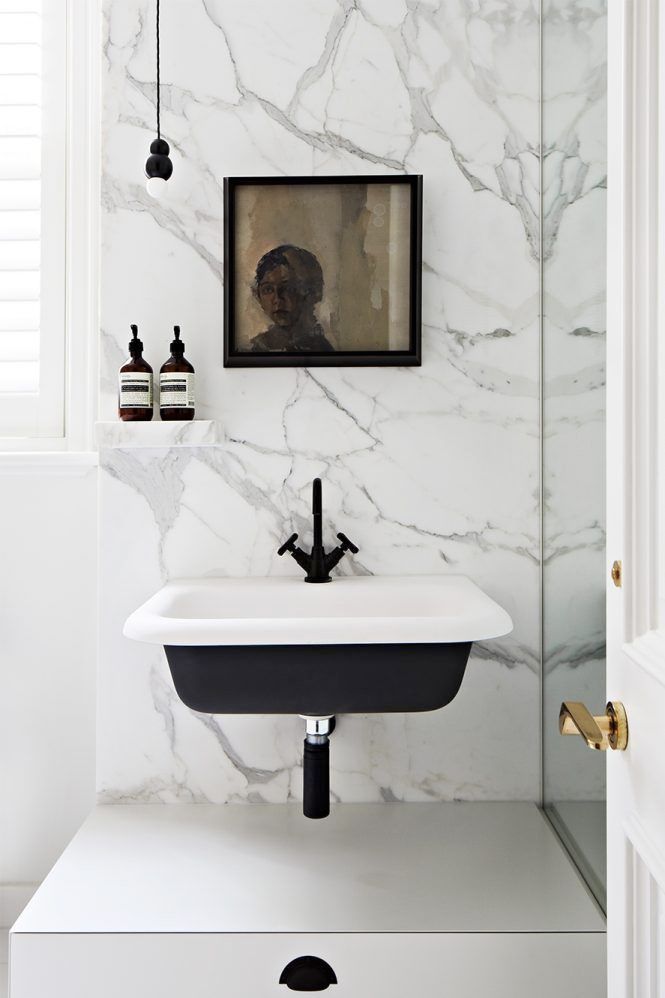 shelf above bathroom sink