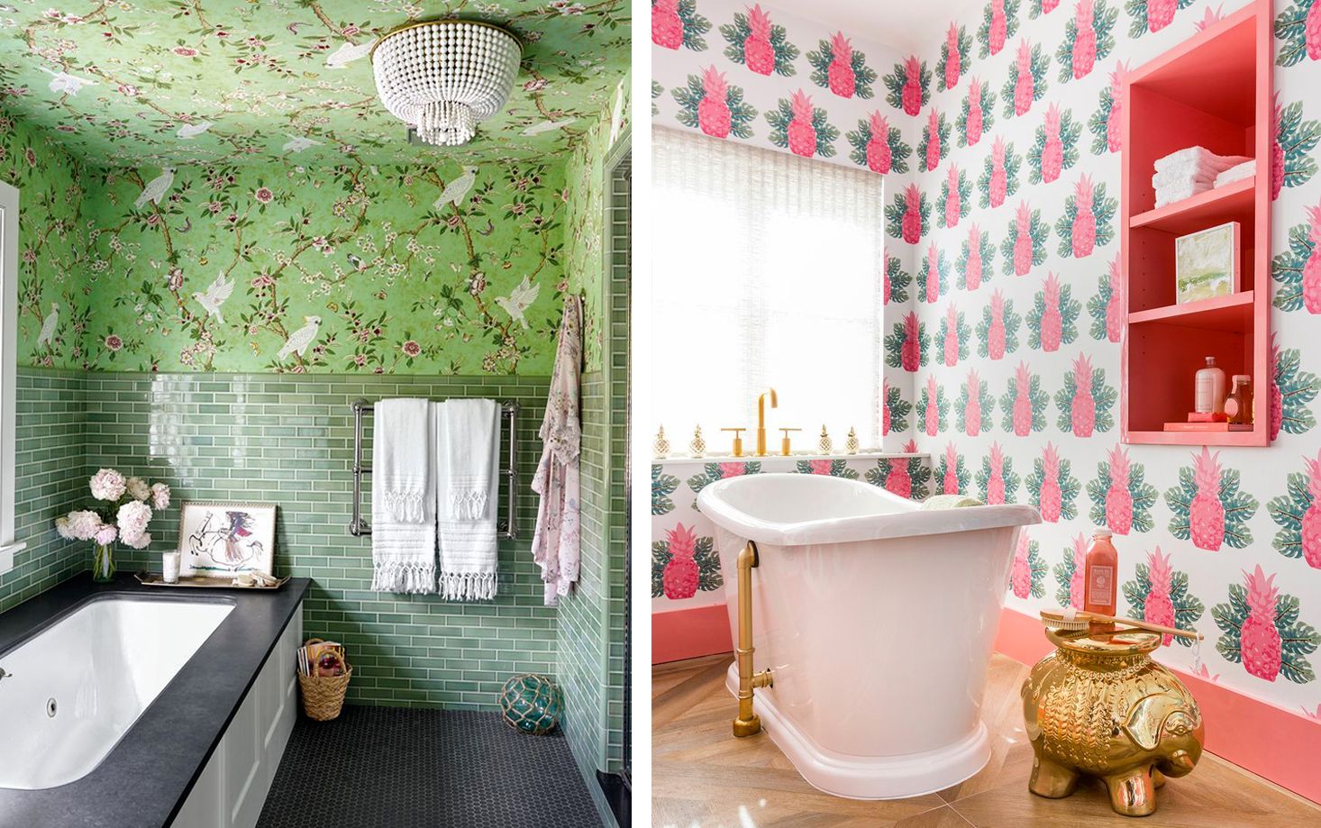 Best Bathroom Wallpaper Ideas - 22 Beautiful Bathroom Wall Coverings
