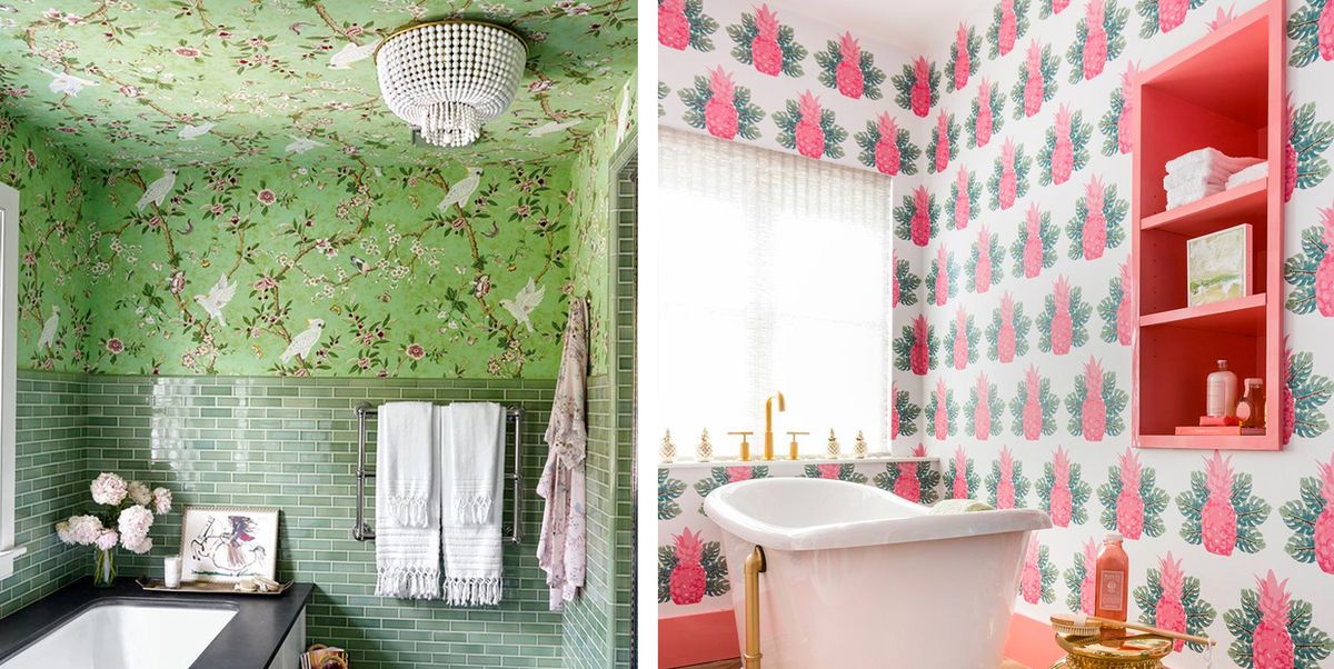 Best Bathroom Wallpaper Ideas - 22 Beautiful Bathroom Wall Coverings