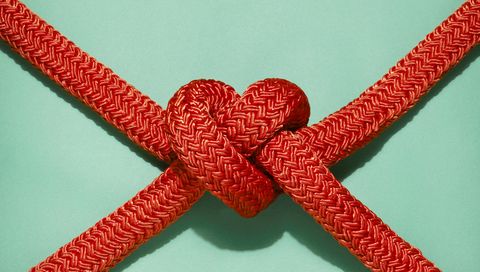 battle ropes tied into a heart shape