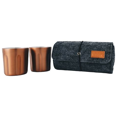 high camp tumbler with soft wool felt carrying case