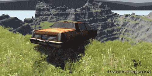 Watching These Cars Fly Off a Cliff Is Wildly Entertaining