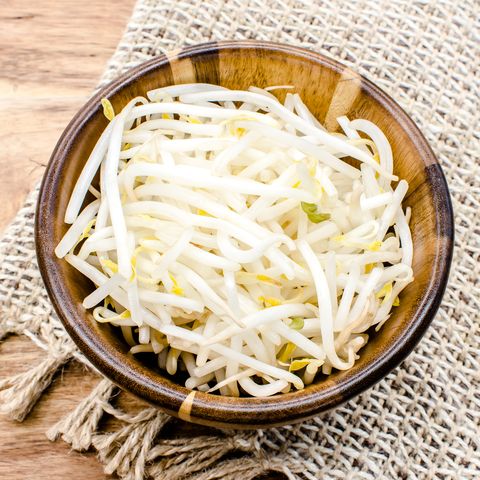 bean sprout in wooden bowl prepare for cook