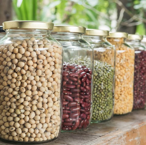 Mason jar, Food, Food storage containers, Superfood, Plant, Bean, Lentil, Ingredient, Mung bean, Legume, 