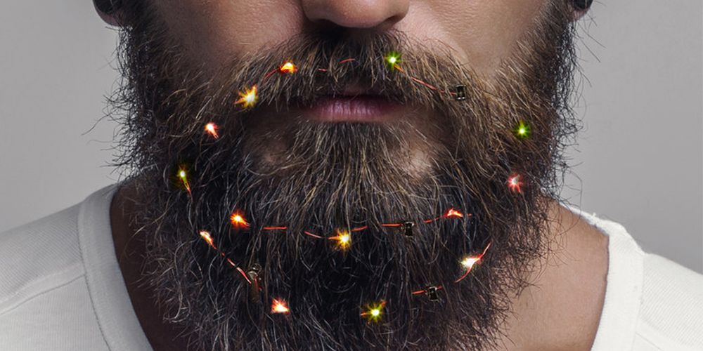 Beard Lights Beard Art Baubles Christmas Beard Hipster Mini Lights strands DO NOT Light Up Beard Ornaments Baubles Beard