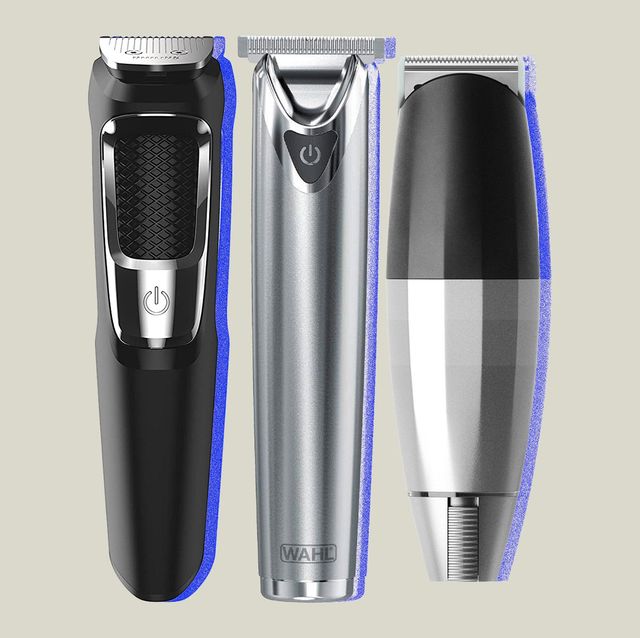 collage of three beard trimmers