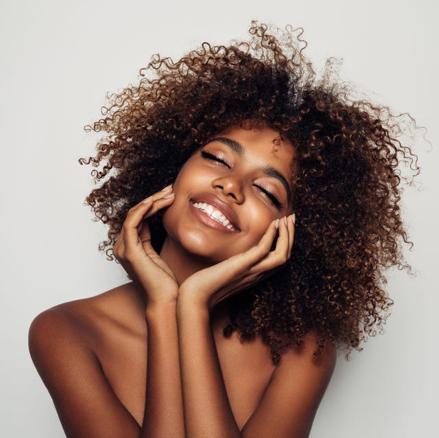 beautiful afro woman with perfect make up