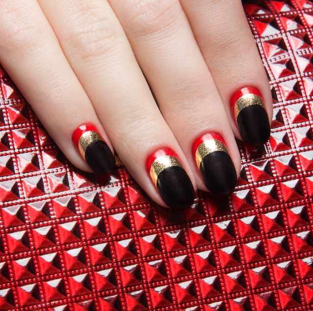 10 Best Red And Gold Nails Red And Gold Nail Designs