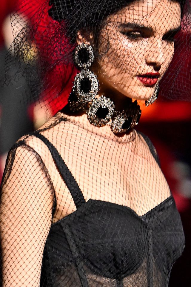 milan, italy   february 24 a model walks the runway at the dolce  gabbana ready to wear fallwinter 2019 2020 fashion show at milan fashion week autumnwinter 201920 on february 24, 2019 in milan, italy photo by victor virgilegamma rapho via getty images