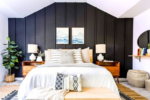 12 Stylish Bedroom Accent Wall Ideas - DIY Accent Wall Photos