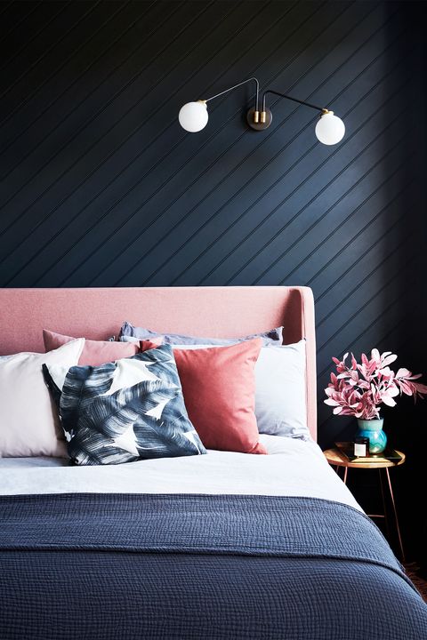 75 Bedroom Decorating Ideas How To, Light Blue Bedroom Black Furniture
