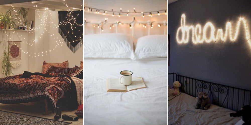 fairy lights in the bedroom