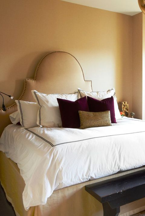bedroom with walls painted warm beige