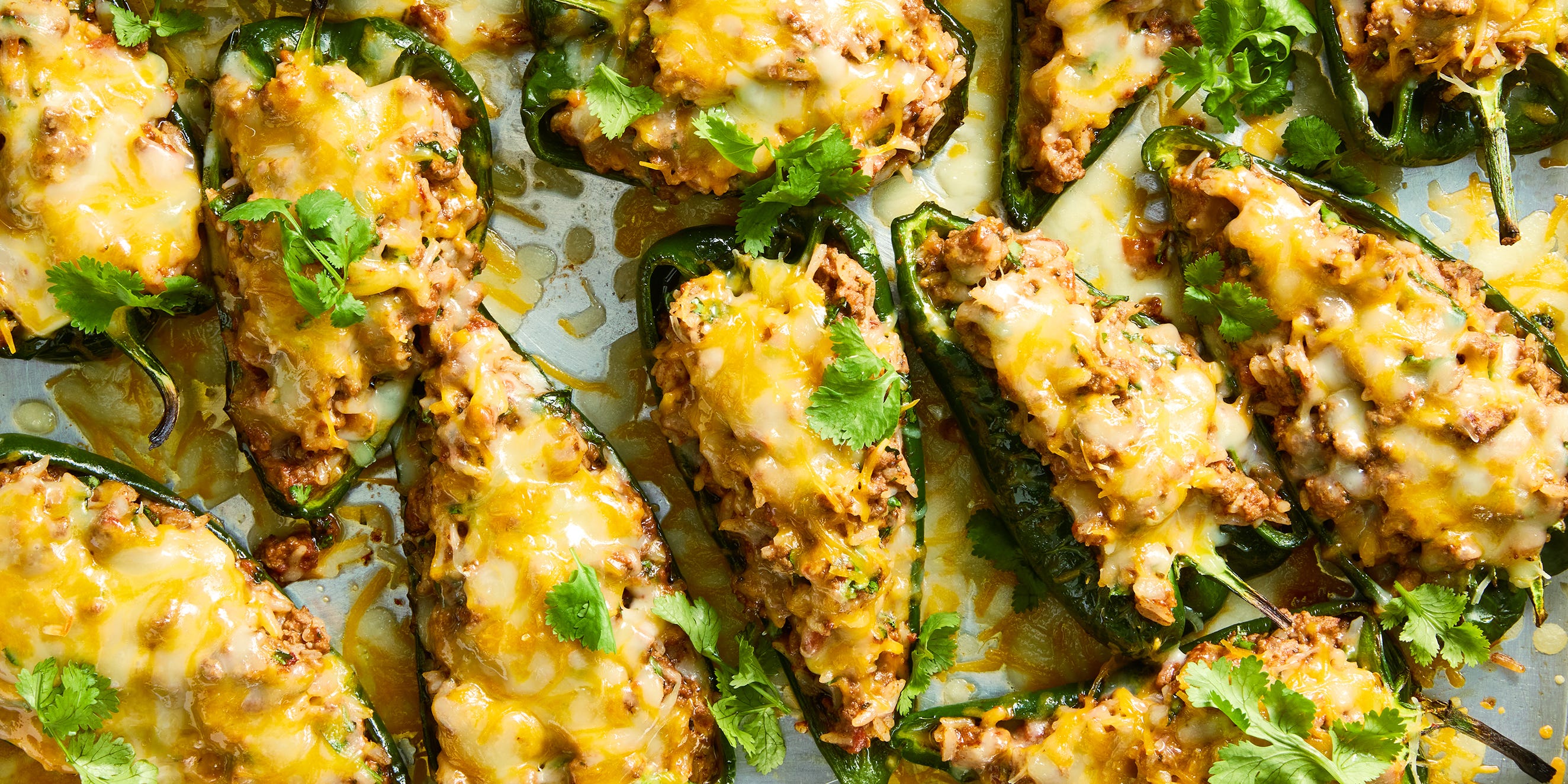 Beef & Rice Stuffed Poblano Peppers