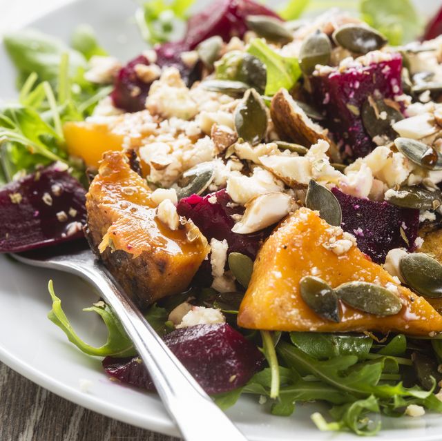 Beetroot and butternut salad with sauce