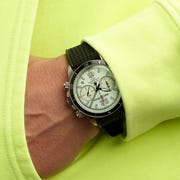 neon breen shirt and watch
