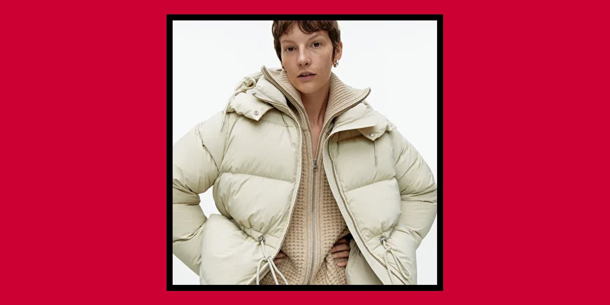 Longline belted puffer jacket best sale