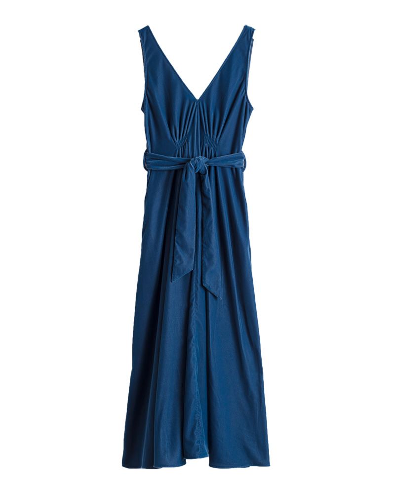 & other stories blue velvet dress