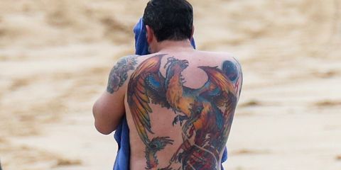 Ben Affleck back tattoo