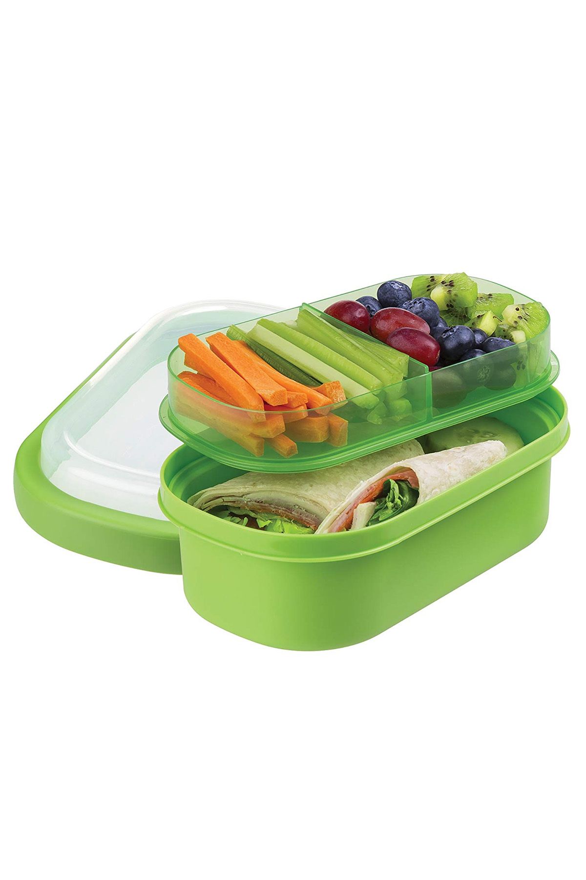 Progressive Prep Solutions On-the-Go Divided Lunch Container Red/Green/Blue 