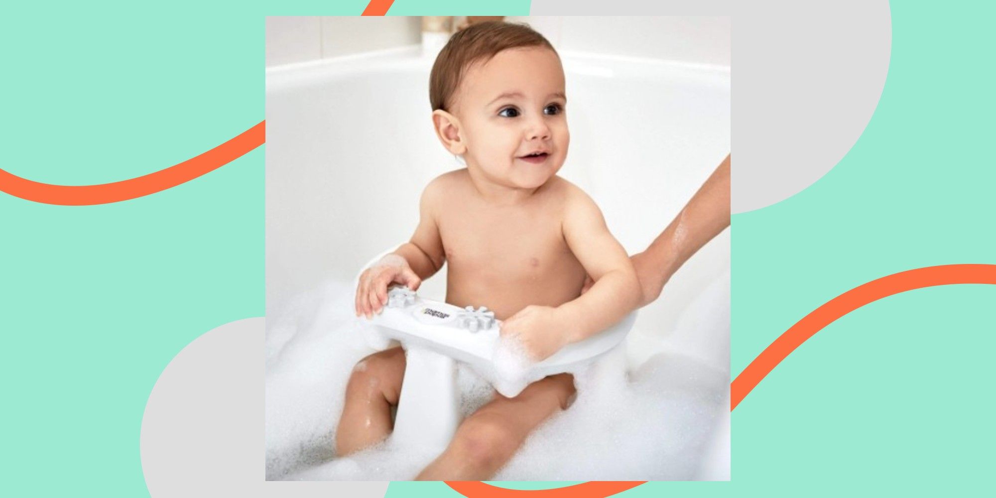 Hamkaw Newborn Baby Bath Seat Support Net Soft Shower Bathtub Sling Cushion Comfortable Non-Slip Bath Seat for Infant 0-12 Month 