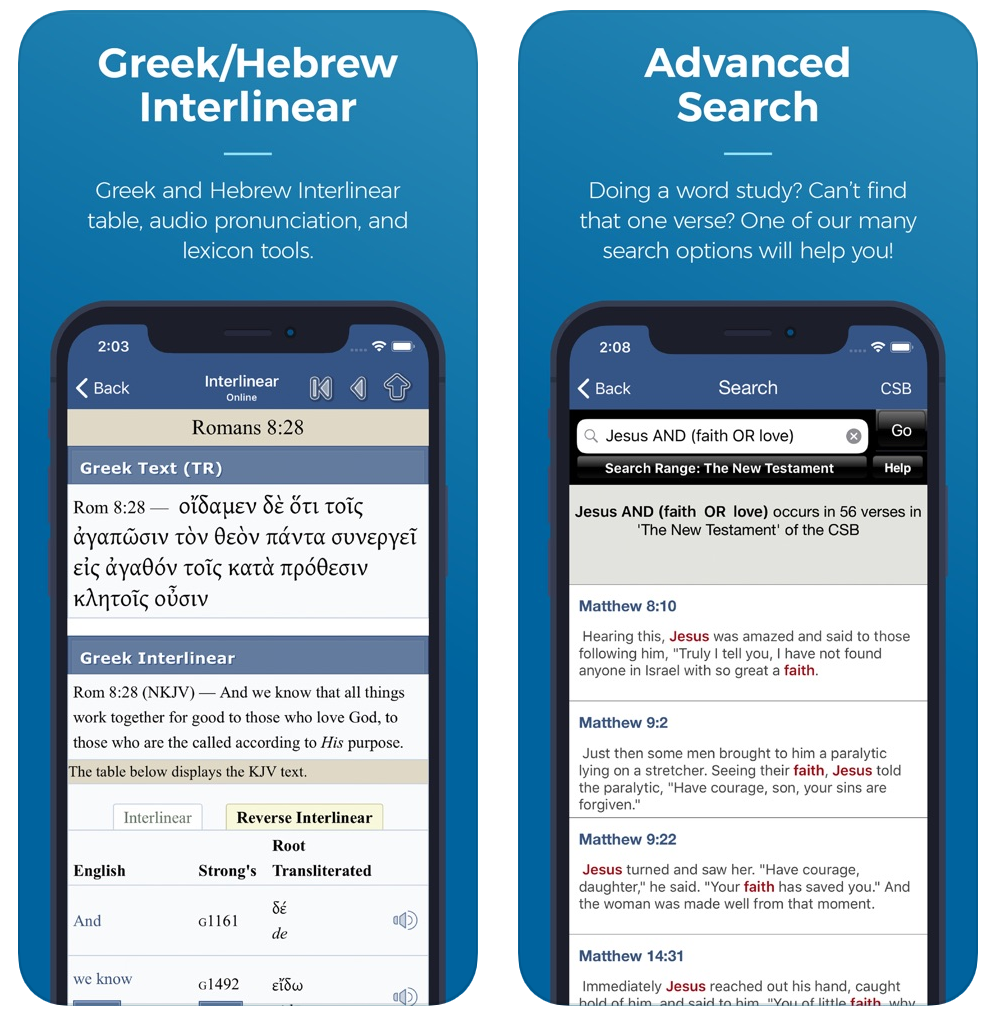 copy multiple scriptures in blue letter bible app