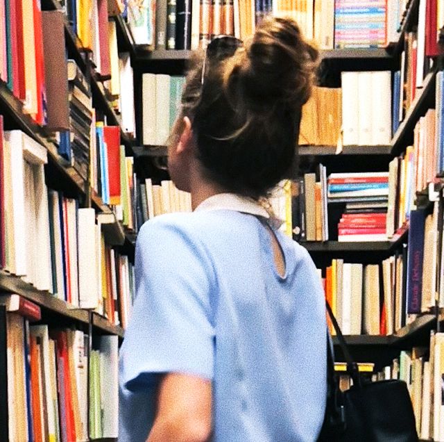woman browsing in bookstore