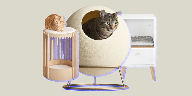 collage of modern cat furniture