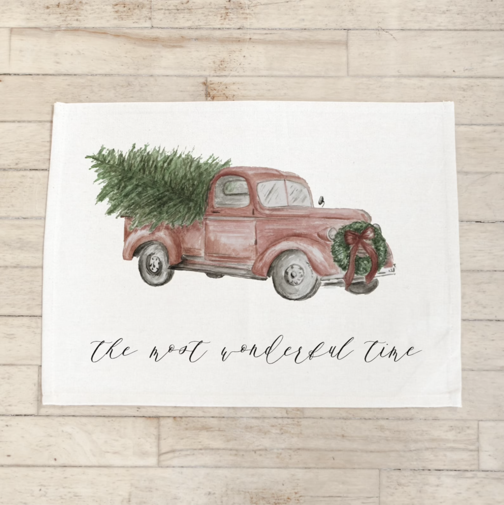 Handmade Snowman Winter Red Pickup Set of 6 Reversible Holiday Placemats Holly Presents Christmas Christmas tree
