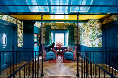 jewel colors in reading nook