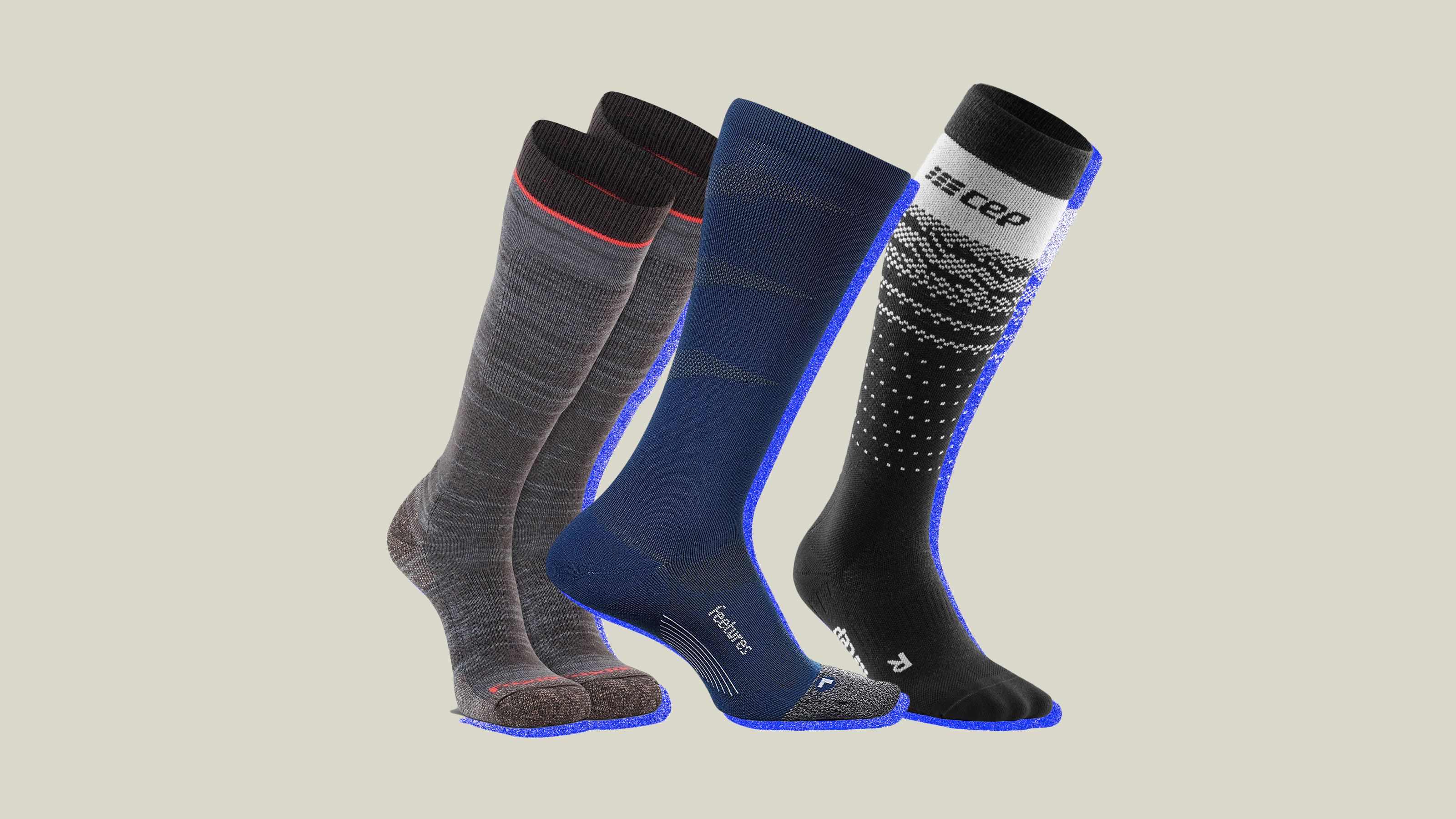 Derdeo Halloween Compression Socks For Men And Women Girls Boys 15-20mmhg Long Socks Crossbones 