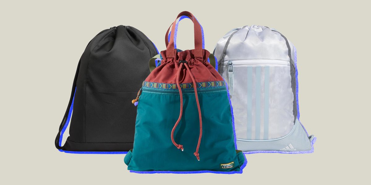 Drawstring Backpack Zippered Pocket Sport Gym Waterproof Cinch Sack Pack Bag