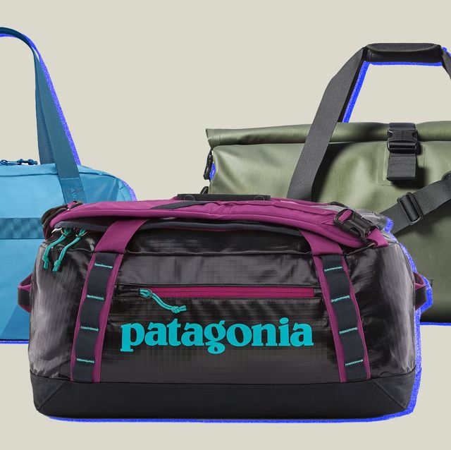 collage of three duffel bags