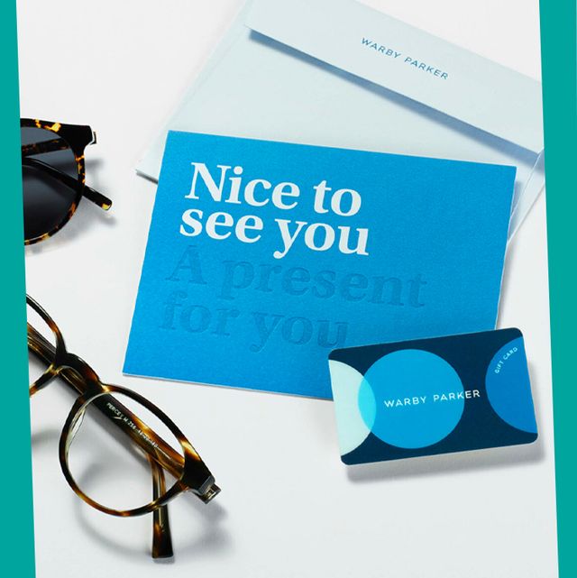 gold belly e gift card and warby parker gift card with glasses around it