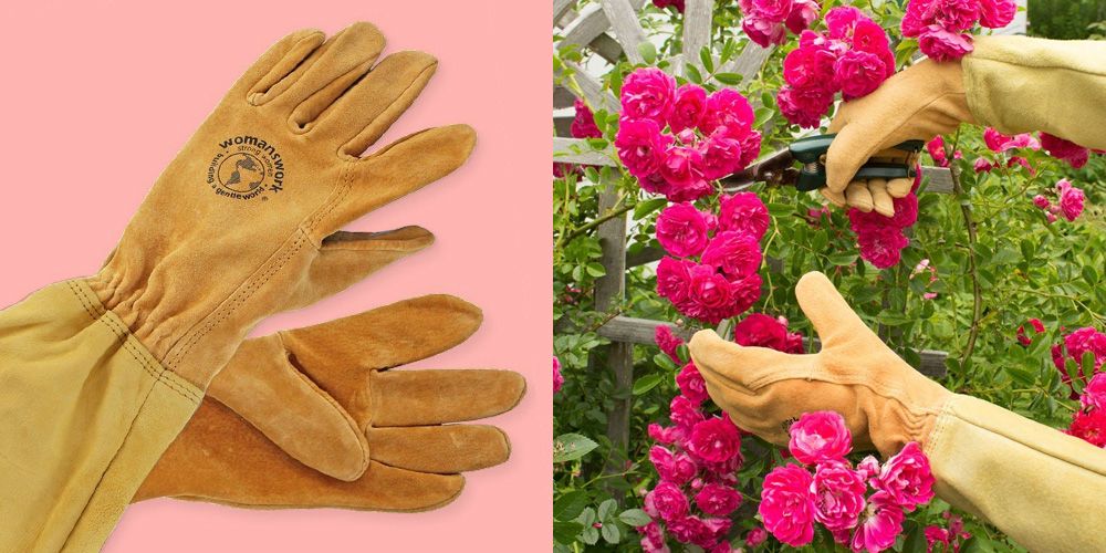Womens/Ladies Falling Flower Gauntlet Gardening Gloves Floral Print Medium 