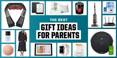 best gifts for parents including massagers, ring cameras, smart thermostats, irobot vacuums, apple watches, digital picture frames, kindles, robes, vacuums, keurig k classic coffee makers, bestinnkits smart coffee sets, and more