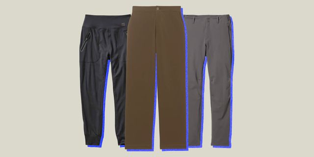 collage of three womens hiking pants