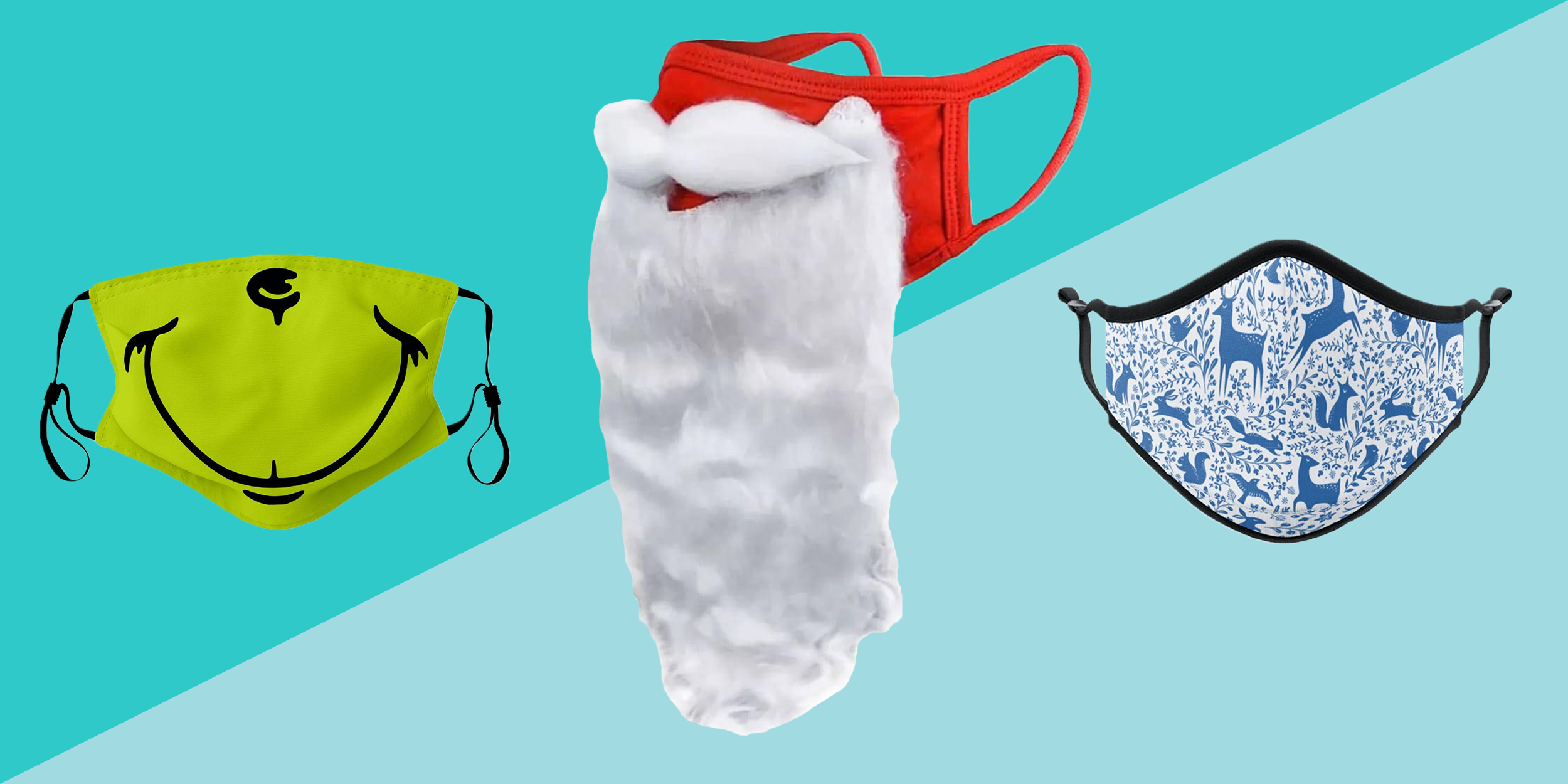 Black Santa Wearing Mask 2020 Christmas Tree Ornament Comes with White Satin Ribbon Funny Xmas Gift Limited Edition 