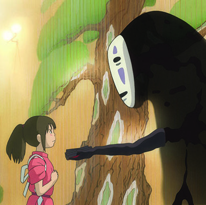 a spirit known as no face beckons to a girl named chihiro in 'spirited away,' a good housekeeping pick for best halloween movies for kids
