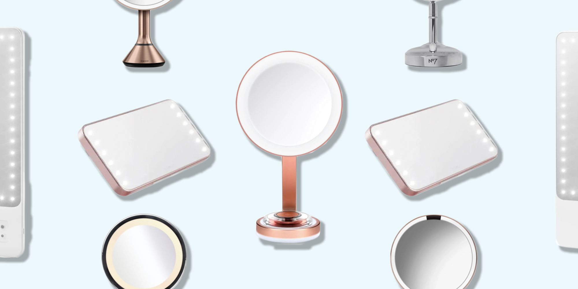 no7 illuminated makeup mirror rose gold