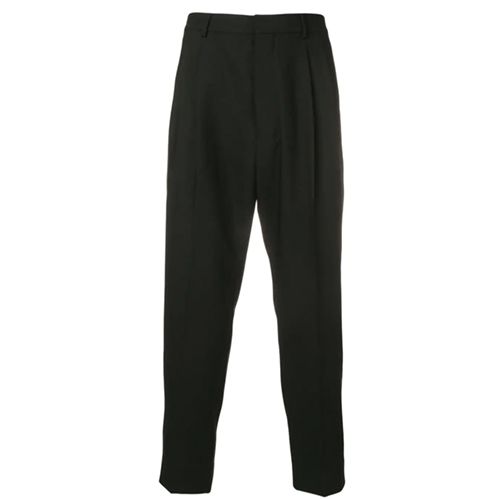 mens high waisted trousers black