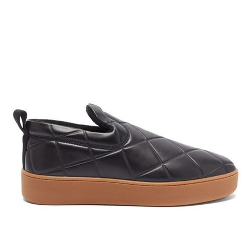 mens leather slip on trainers