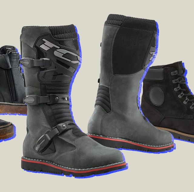 collage of three different motorcycle boots