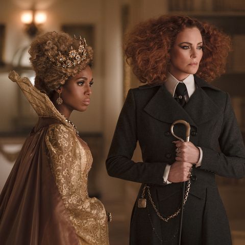 kerry washington as professor dovey and charlize theron as lady lesso in a scene from school for good and evil, a good housekeeping pick for best movies for kids 2022