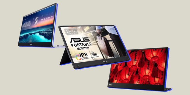collage of three portable monitors
