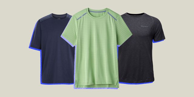 collage of three running shirts